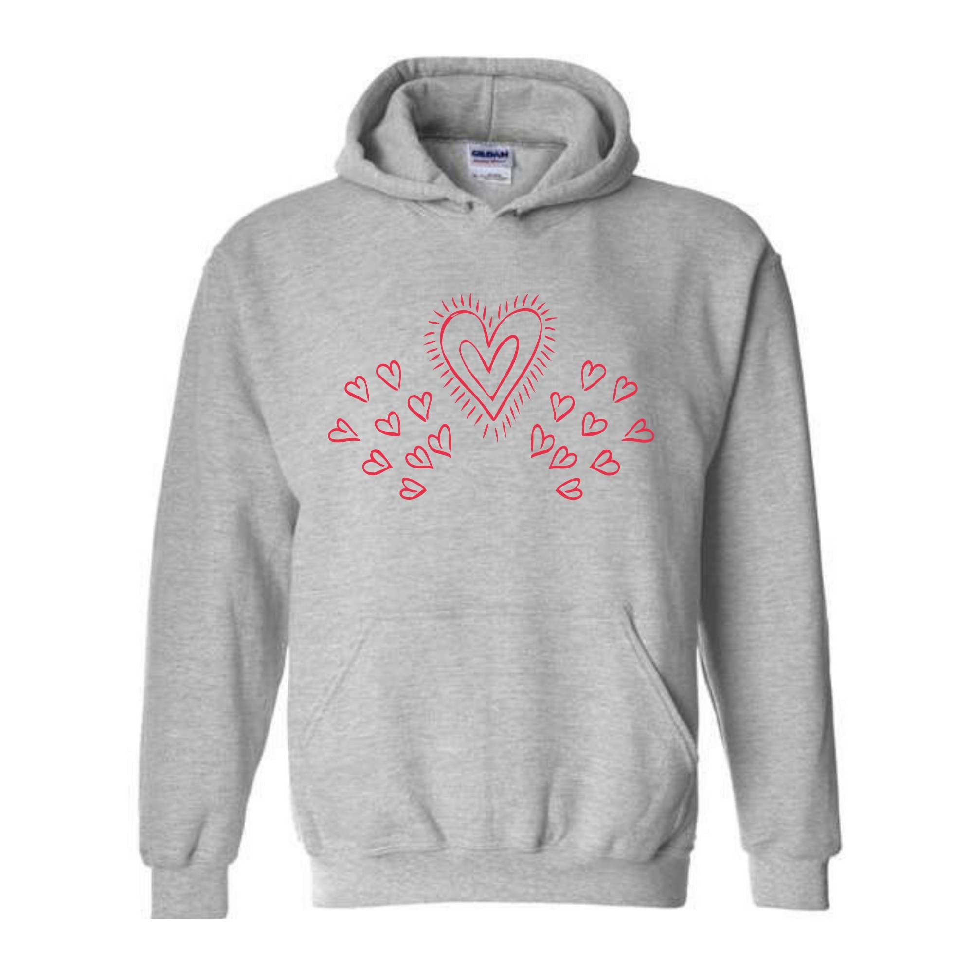 Heart Valentine Sweatshirt, Heart Hoodie, Ladies Valentine Day Sweatshirt, Gift for Girlfriend, Wife Gift Hoodie, Couple Sweatshirt