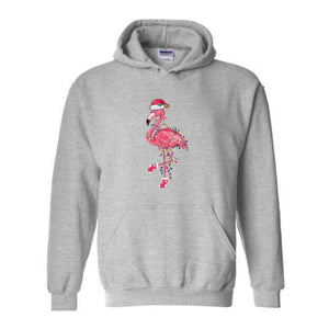 Chrismas Flamingo Sweatshirt, Cute Flamingo Sweater, Animal Christmas Sweatshirt, Santa Beach Sweatshirt, Tropical Christmas