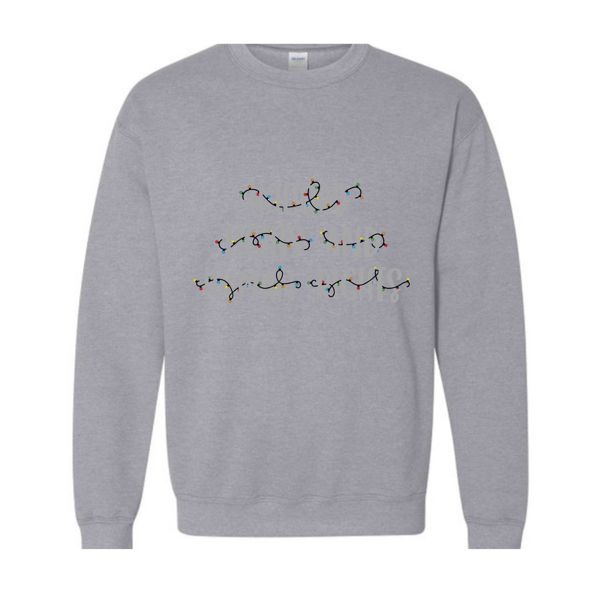 Holiday Lights And Human Rights Feminist Christmas Sweatshirt, Feminist Christmas Sweater, Liberal Democrat Christmas Gift