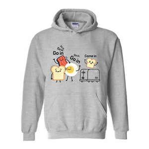 Funny Sweater, Go in Sweater, Funny Toast with Toaster, Trendy Sweater, Toast with Egg Sweater, Sarcastic Sweater