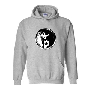 Yin Yang Hooded Sweatshirt, Ying Yang Symbol, Japanese Philosophy, Cozy Winter Apparel, Street Style