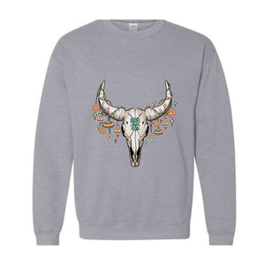 Western Christmas Sweatshirt, Bull Skull , Cowboy Christmas Sweater, Cowgirl Sweatshirt, Christmas Gifts