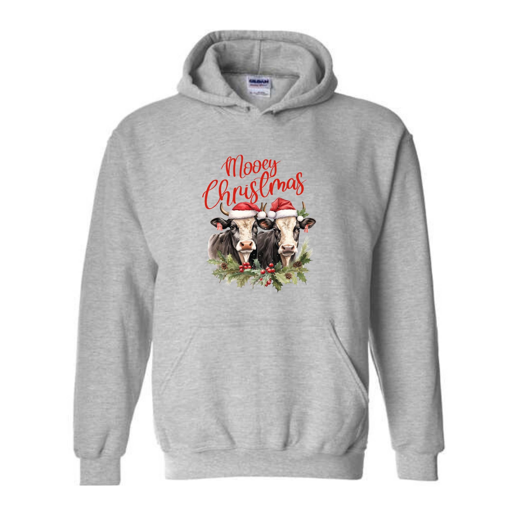 Mooey Christmas Hoodie, Christmas Hoodie, Christmas Gifts, Christmas Cow Hoodie, Christmas Animal Hoodie