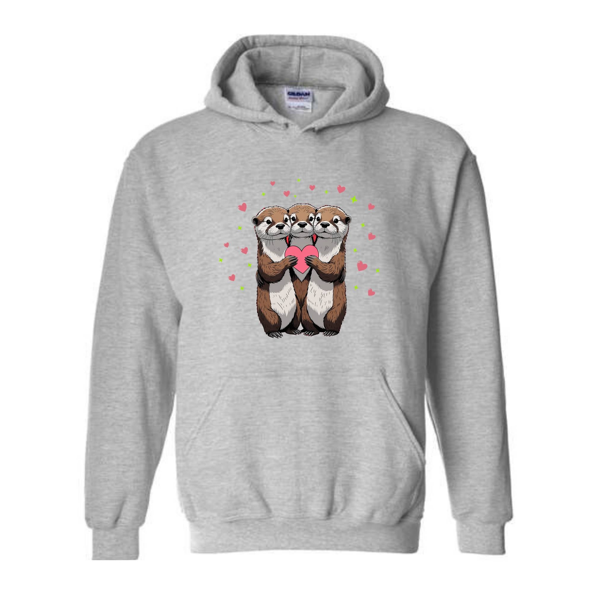 Otter Valentine Sweatshirt, Animal Sweater, Happy Valentine Hoodie, Otters Sweatshirt, Otter Love Sweatshirt, Valentine Sweater