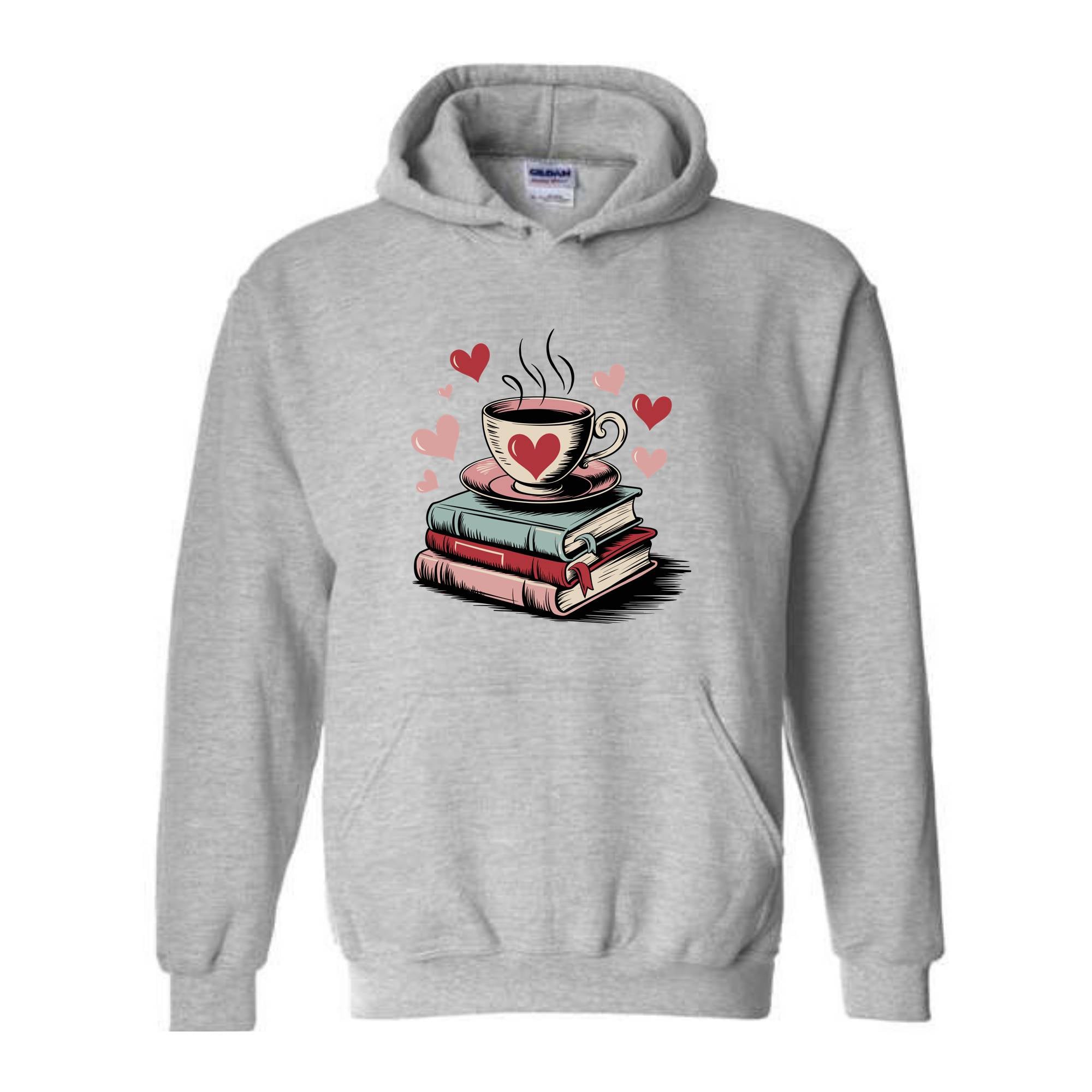 Book Lover Valentine Sweatshirt, Gift for Book Lovers, Valentine Bookish Hoodie, Bookworm Coffee Tee, Reading Hoodie, Reading Hoodie