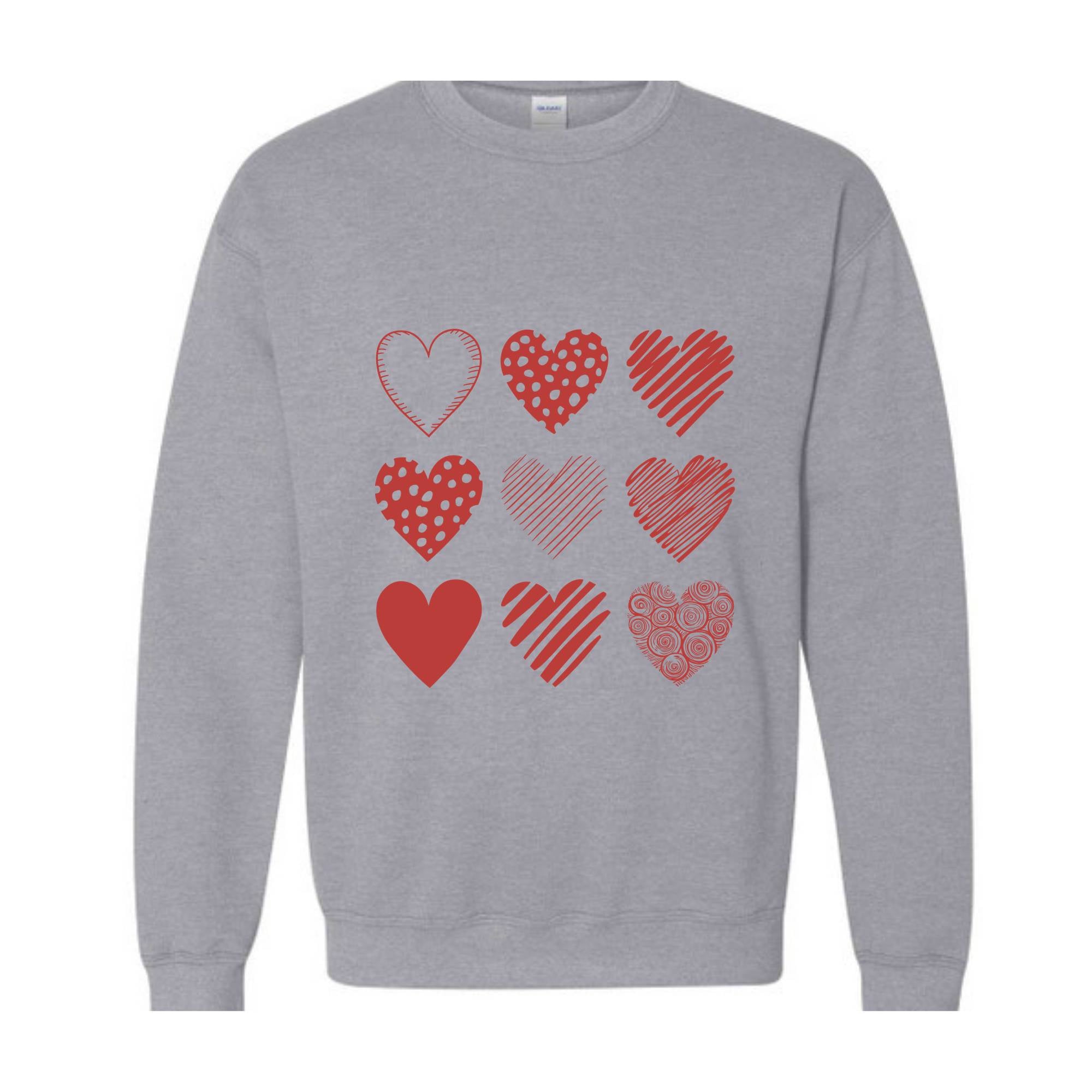 Cute Valentine Hearts Sweatshirt, Valentines Day , Valentine , Cute Valentine Gift, Cute Valentines Gift