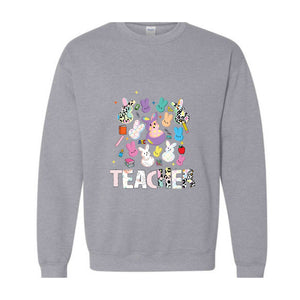 Teacher Easter Peeps Sweatshirt,Teacher Appreciation Hoodie, Gift For Teacher, Teaching Favorite Peeps Sweatshirt