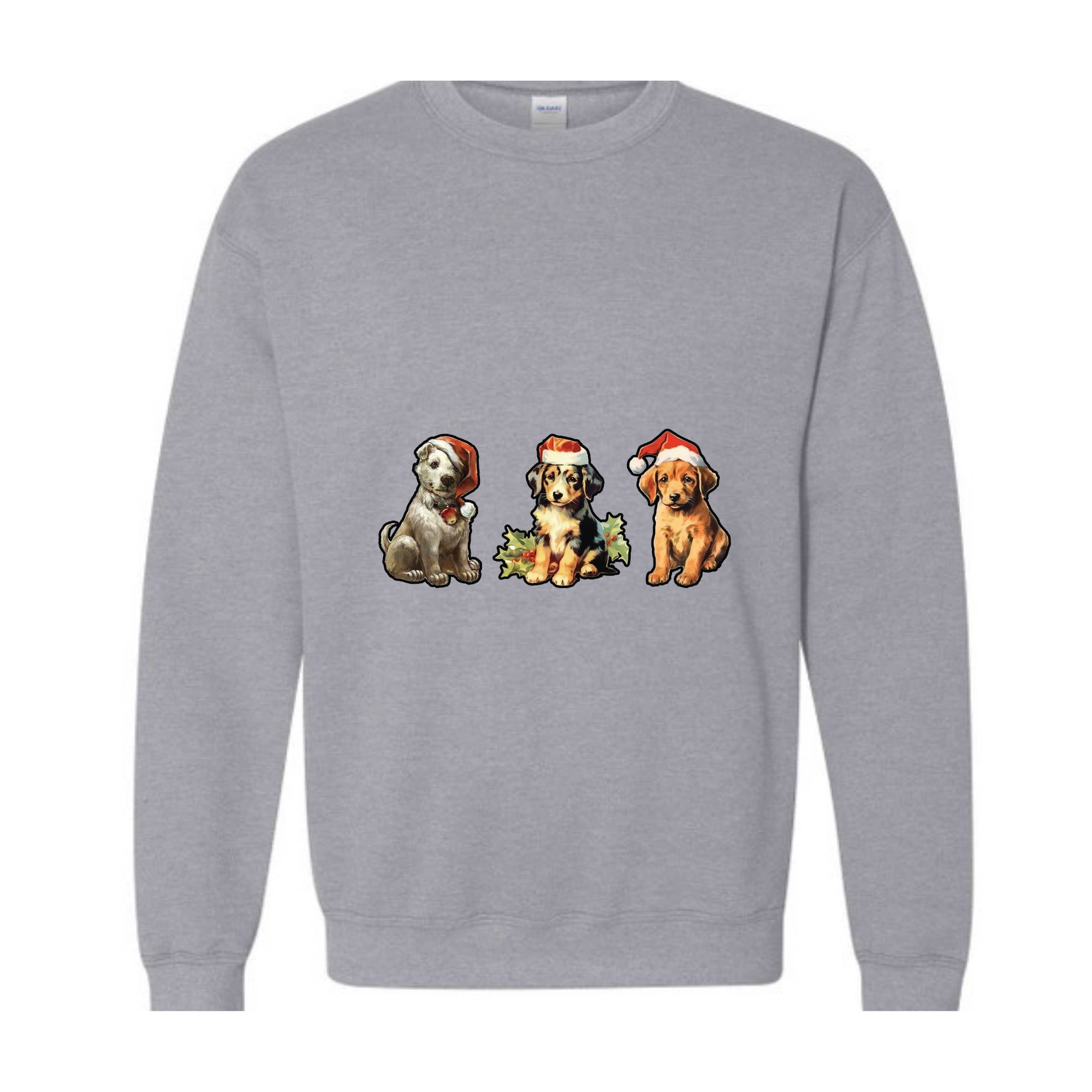 Christmas Dogs Sweatshirt, Vintage Christmas Sweatshirt, Vintage Dogs Sweatshirt, Cute Christmas Dogs, Dog Lover Sweatshirt