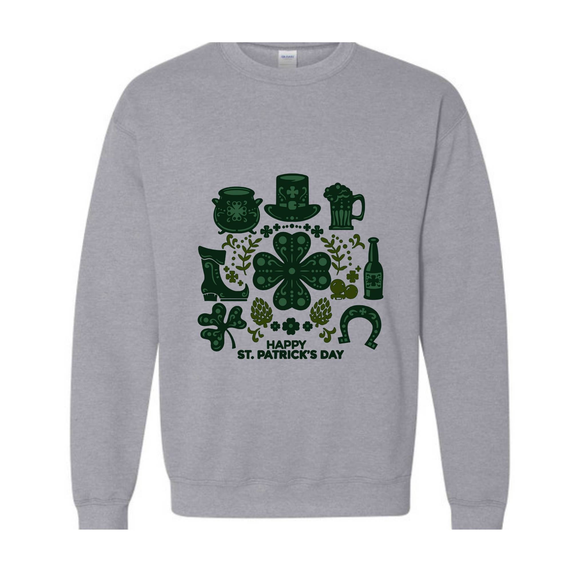 St Patricks Day Sweatshirt, Lucky Shamrock Sweater, Irish Green Sweater, Clover Pullover, Festive Sweatshirt