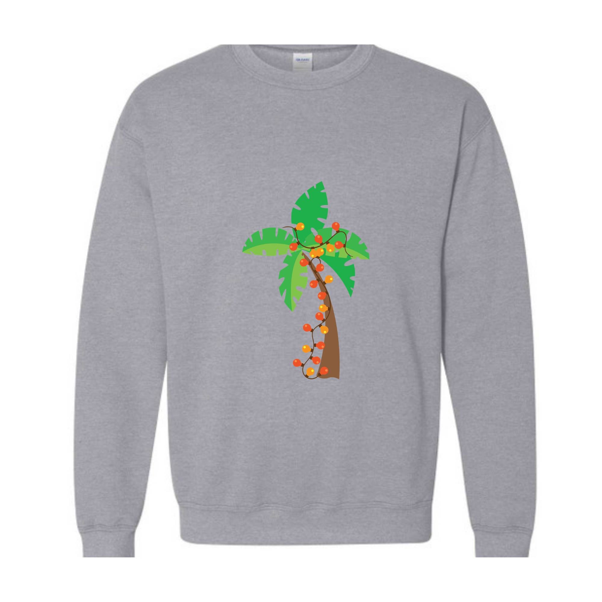 Christmas Palm Tree Sweatshirt, Tropical Xmas Sweatshirt, Florida Christmas Sweatshirt, Beach Aloha Christmas Sweatshirt, Hawaiian Sweater