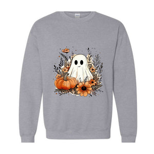 Floral Ghost Sweatshirt, Fall Ghost Sweatshirt, Fall Crewneck, Halloween Sweater, Boo Sweatshirt, Ghost Sweatshirt, Cute Fall Sweater