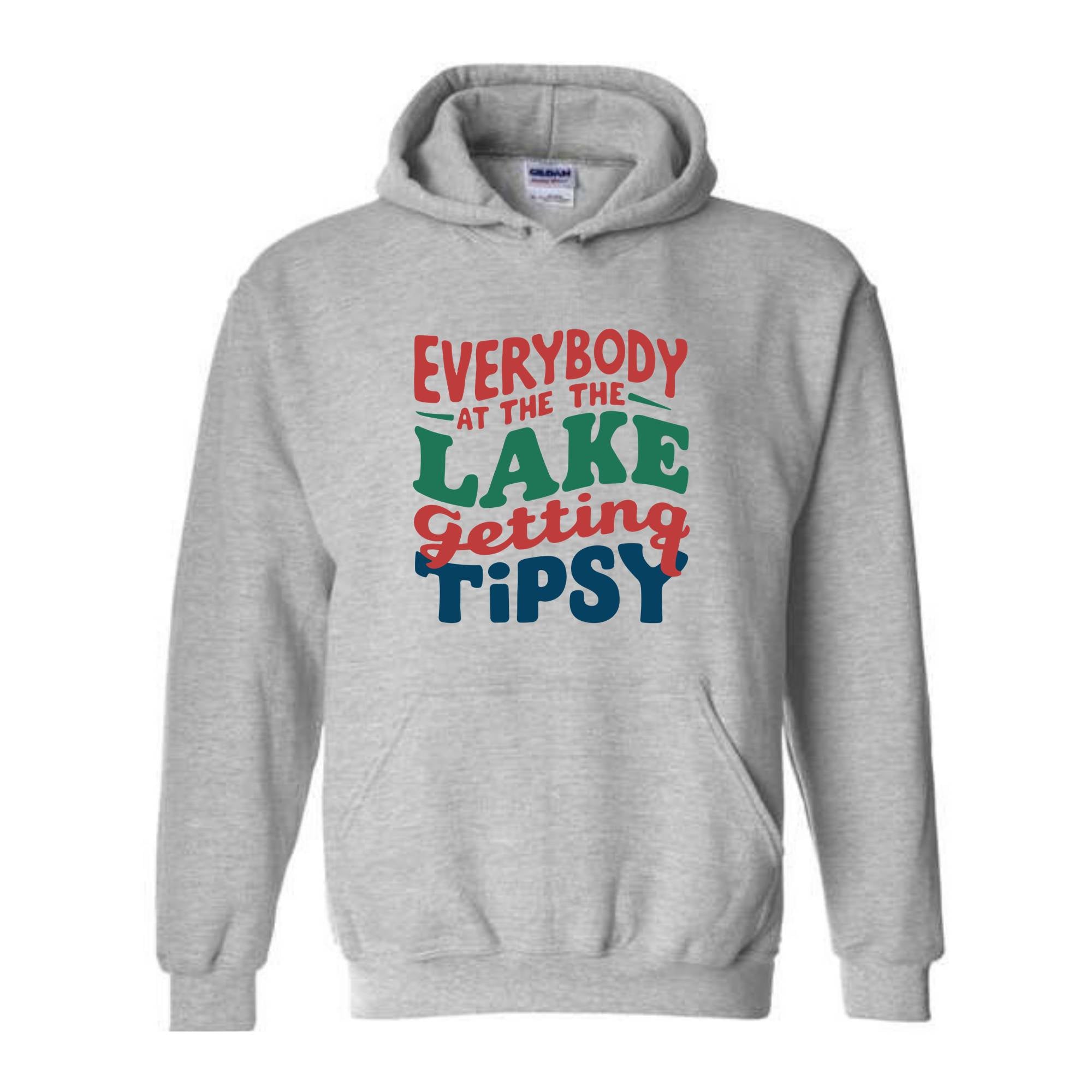 Everybody At The Lake Getting Tipsy Sweatshirt, Women's Lake Party Sweater, Girls Summer Camp Hoodie, Lake Camping Sweatshirt