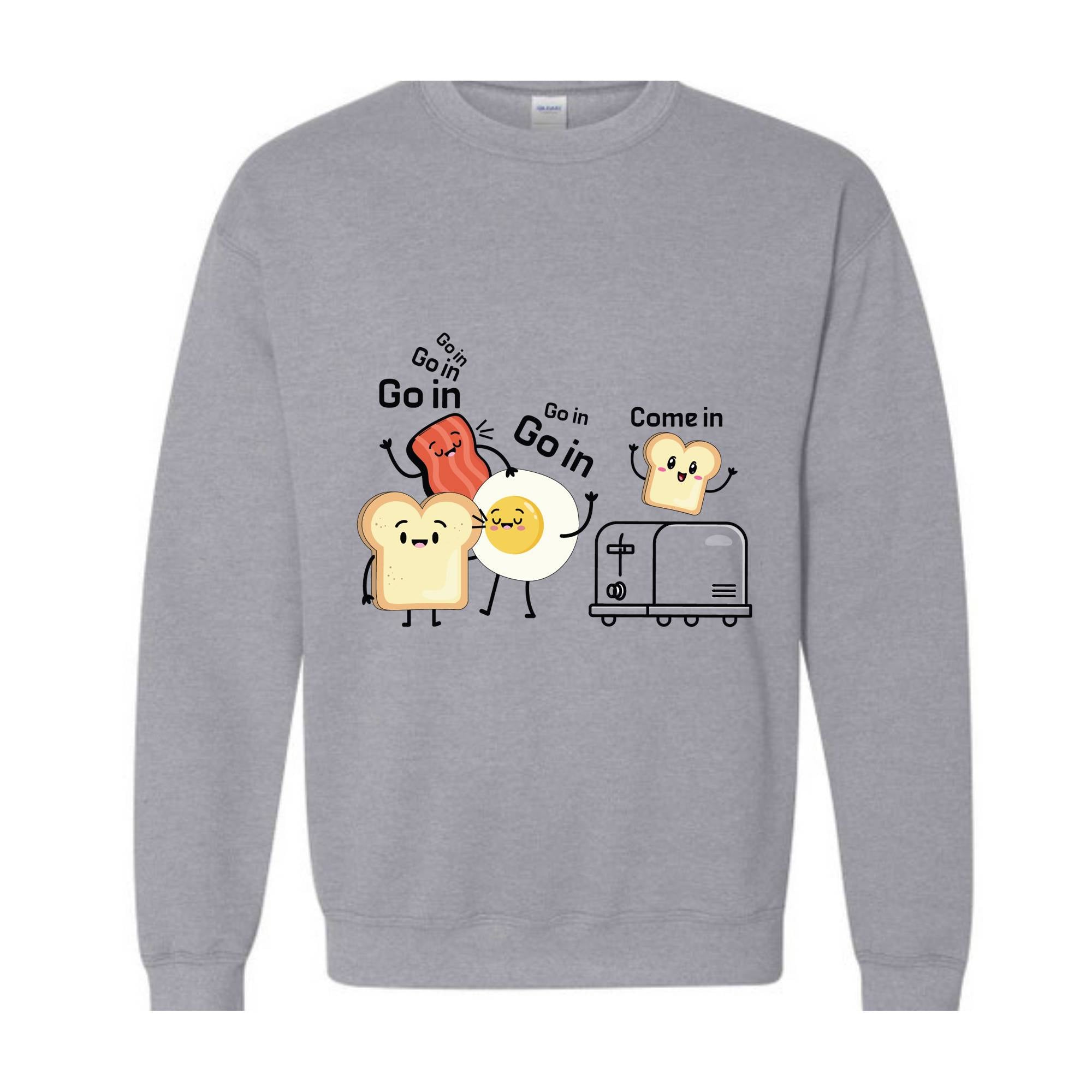 Funny Sweater, Go in Sweater, Funny Toast with Toaster, Trendy Sweater, Toast with Egg Sweater, Sarcastic Sweater