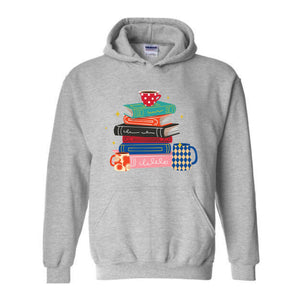 Coffee And Books Sweatshirt, Bookish Hoodie, Gift For Teacher, Librarian Sweater, Cute Books And Coffee Hoodie