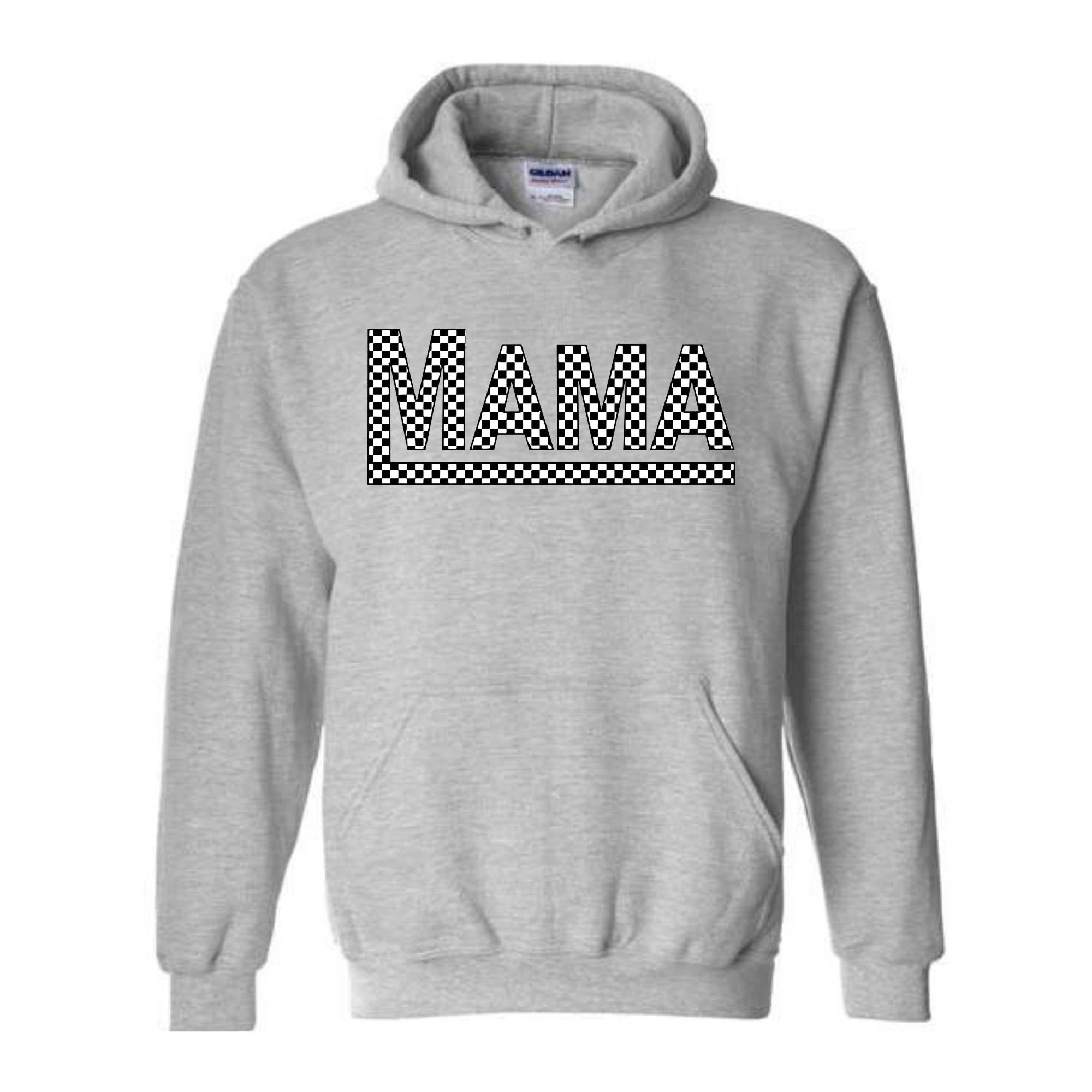 Checkered Mama Sweatshirt, Mom Hoodie, Mother's Day Gift, Cute Mom Hoodie, New Mom Hoodie, Best Mom Hoodie, Grandma Hoodie