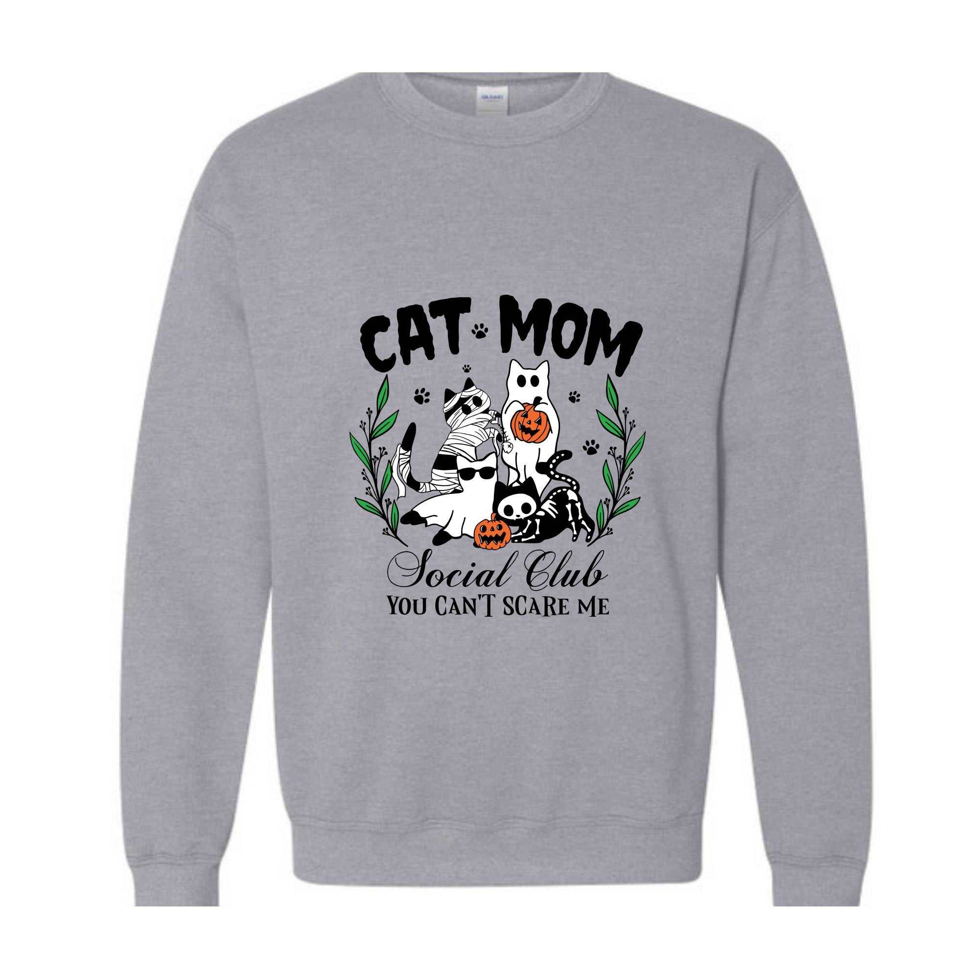 Halloween Cat Mom Sweatshirt, Cat Mom Social Club Sweater, Spooky Season, Cat Mom Sweatshirt, Spooky Cat Sweater