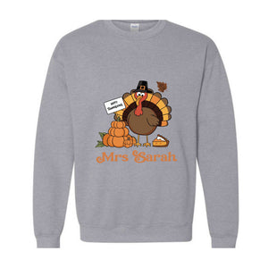 Custom Name Fall Teacher Shirt, I Teach The Cutest Turkeys Shirt, Thankful Teacher Shirt, Turkey Teacher Shirt, Thanksgiving Teacher Shirt