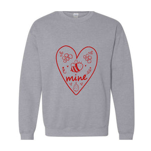 Bee Mine Sweatshirt, Valentine Couple Sweatshirt, Heart Sweatshirt, Valentine Matching Sweatshirt, Valentines Day Sweater