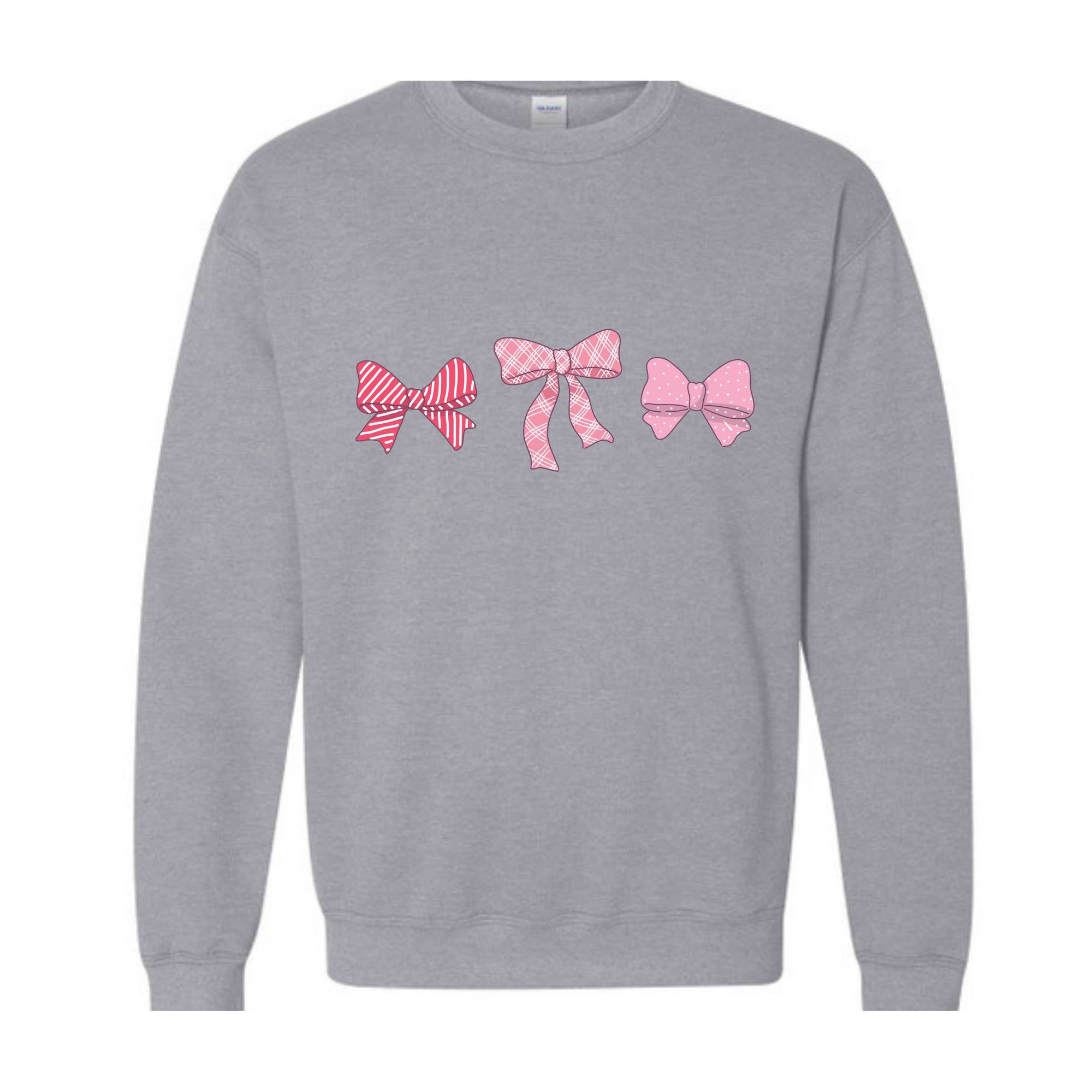 Cute Pink Ribbons Sweatshirt, Pink Bows Sweatshirt, Coquette Bows Core Sweatshirt, Pink Sweatshirt, Pink Core Hoodie