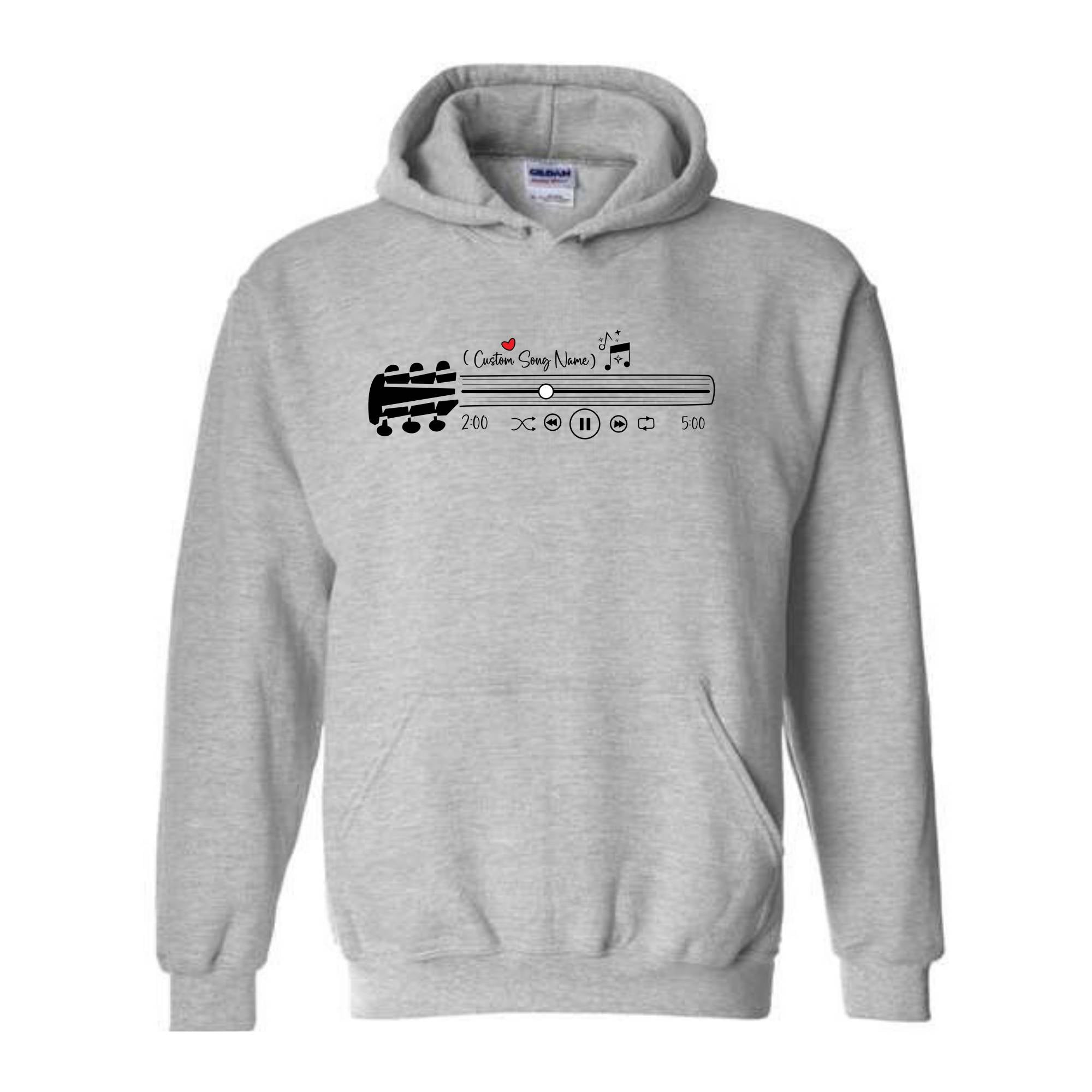 Guitar Sweater, Music Sweater, Heart Sweater, Custom Song Name Sweatshirt, Songs Sweater, Music Bar Sweatshirt, Trendy Sweater