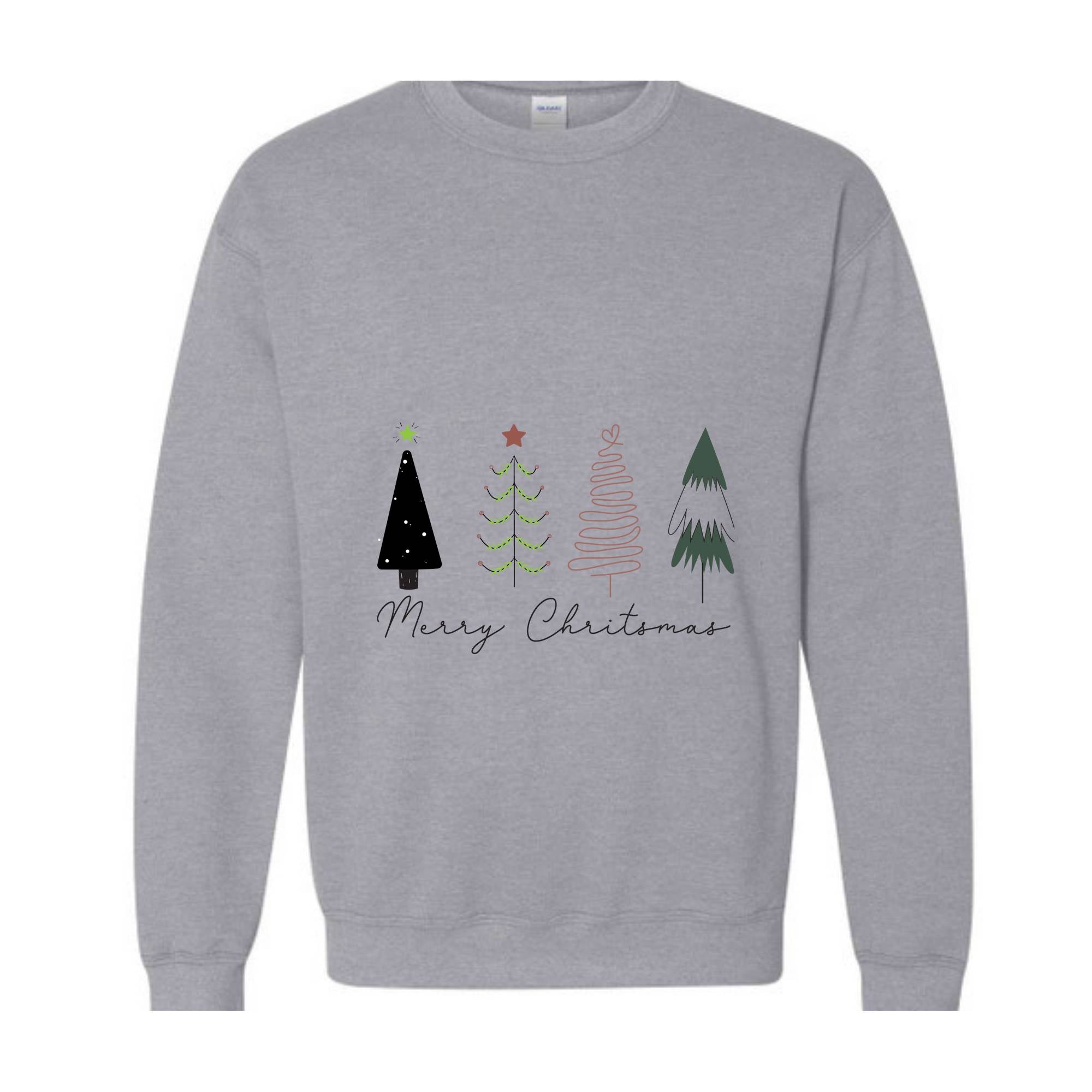 Merry Christmas Sweatshirt, Christmas Trees Shirt, Christmas Tee, Christmas Sweatshirt, Cute trees Christmas Shirt,, Christmas Tree