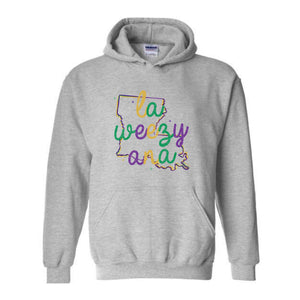 Louisiana Mardi Gras Hoodie, Mardi Gras Hoodie, Louisiana Map Hoodie, Mardi Hoodie, Cute Mom Hoodie, Festival Hoodie, Mom Hoodie