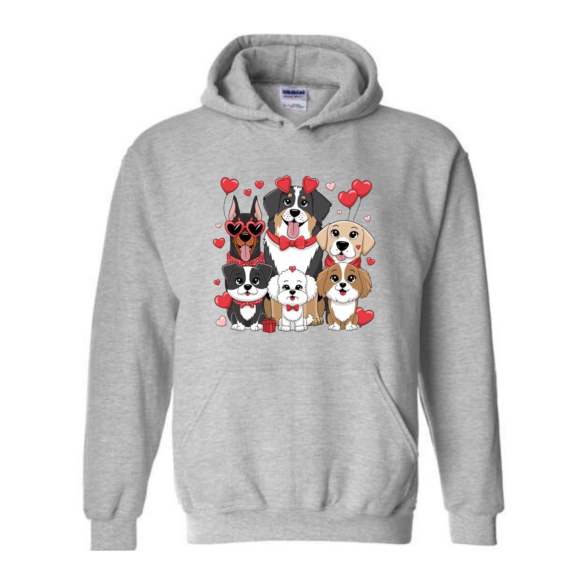 Valentines Dogs Sweatshirt, Dog Lover Valentines Gift, Valentines Hoodie, Dog Mom Hoodie, Dog Valentine Hoodie, Cute Valentines Sweatshirt