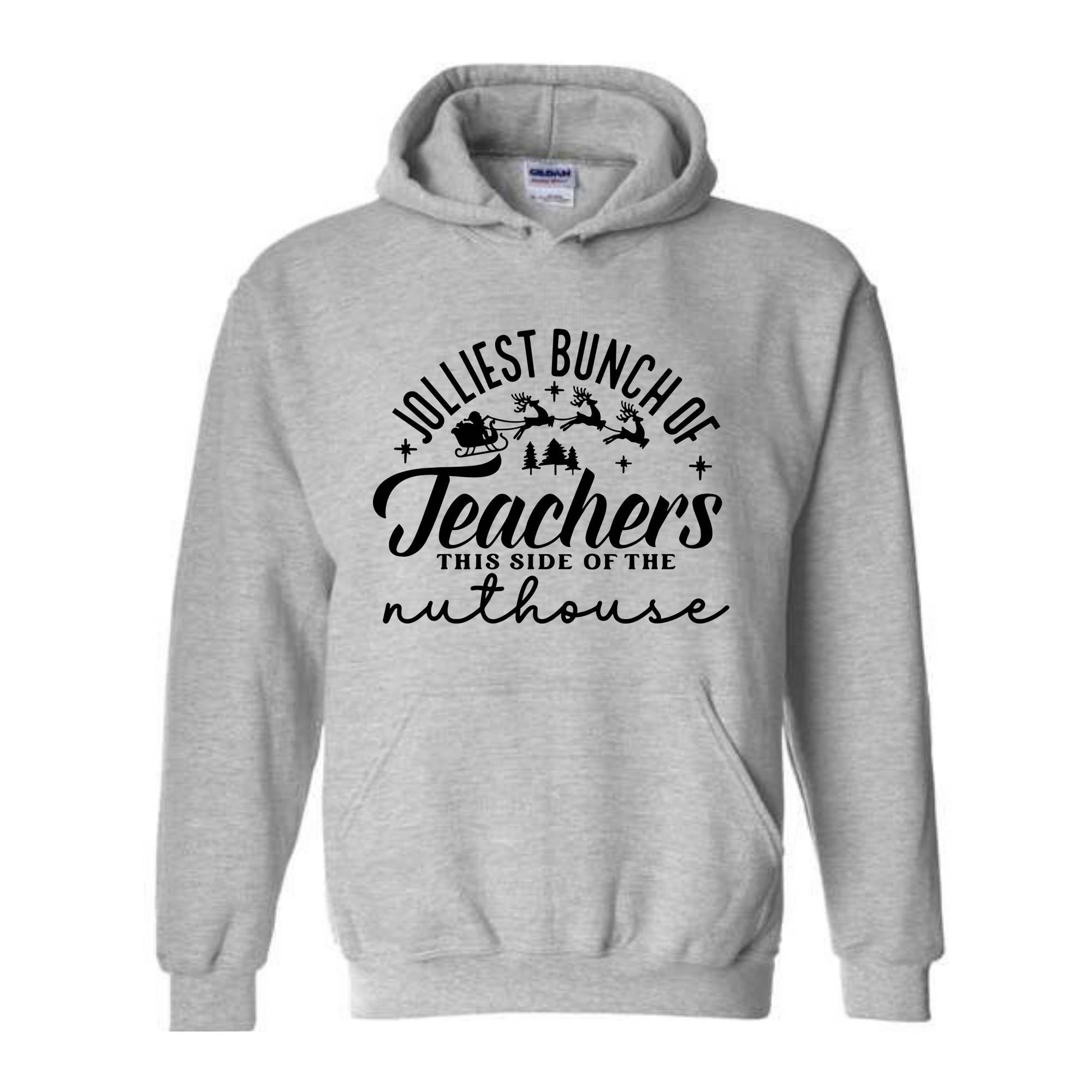 Jolliest Bunch of Teachers Sweatshirt, Teacher Christmas Sweater, School Christmas Sweatshirt, Xmas Teacher Hoodie