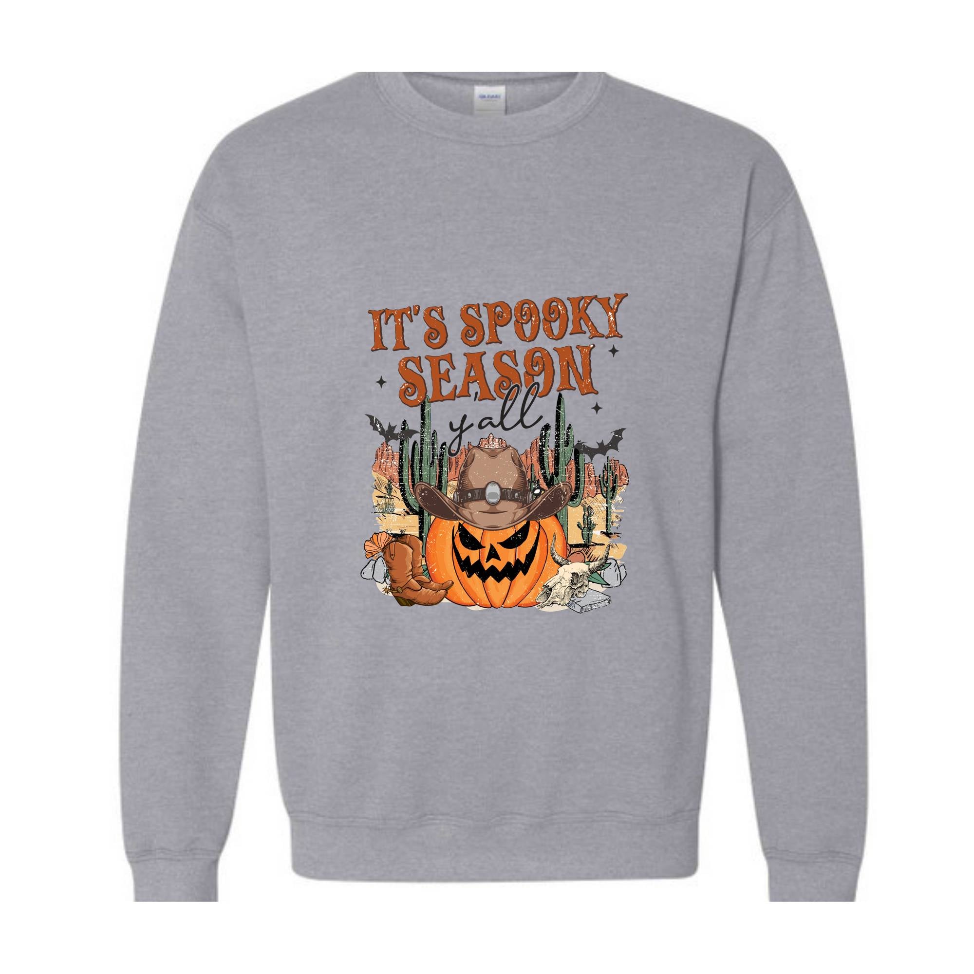 It's Spooky Season Y'all Sweatshirt, Western Halloween Sweater, Halloween Gift, Cowboy Shirt, Cowgirl Shirt, Pumpkin Sweatshirt, Spooky Tee