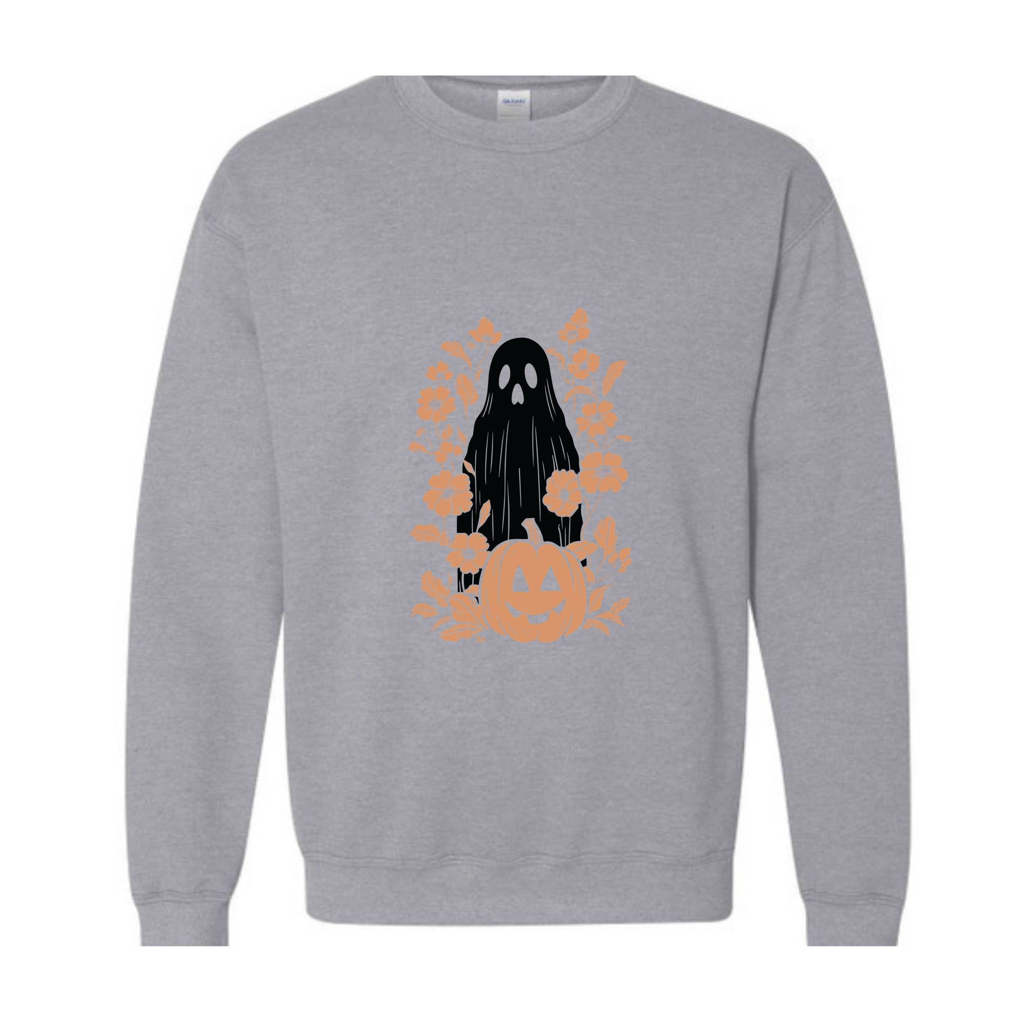 Floral Ghost Halloween Sweatshirt, Halloween Autumn Hoodie, Pumpkin Hoodie, Ghost Sweatshirt, Halloween Gifts