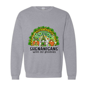 Shenanigans With My Gnomies Sweatshirt, St. Patricks Day Sweatshirt, Lucky Sweatshirt, Gnome Sweatshirt, Boho Rainbow Sweatshirt