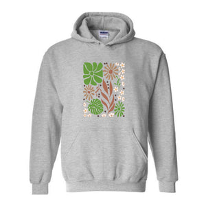 Boho Flowers Sweatshirt, Women Floral Minimalist Sweatshirt, Floral Sweatshirt, Boho Wildflowers Sweatshirt, Boho Floral Hoodie