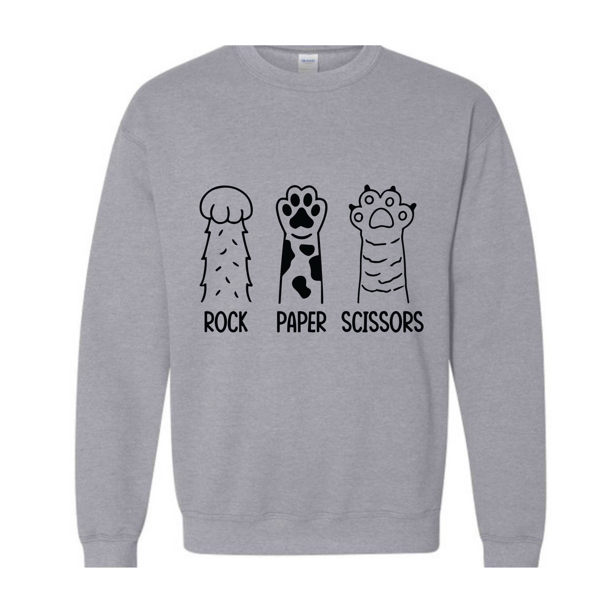 Rock Paper Scissors Sweatshirt, Funny Cat Paw sweatshirt, Gifts for Cat Lovers, Cat Owners sweatshirt, Cat Paws Sweatshirt