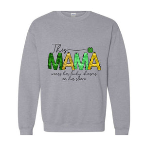 Personalized This Mama Wears Her Lucky Charms Sweatshirt, Custom St. Patricks Day Sweatshirt, Lucky Charms Sweatshirt, Lucky Sweatshirt,