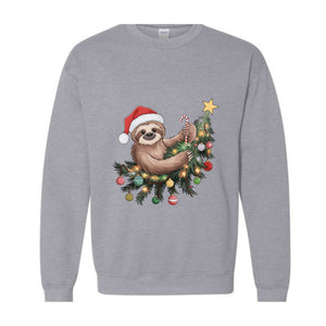 Sloth Christmas Sweatshirt, Slothmas Hoodie, Funny Sloth Sweater, Sloth Lover Gift, Cute Sloth Hoodie, Holiday Hoodie, Merry Hoodie