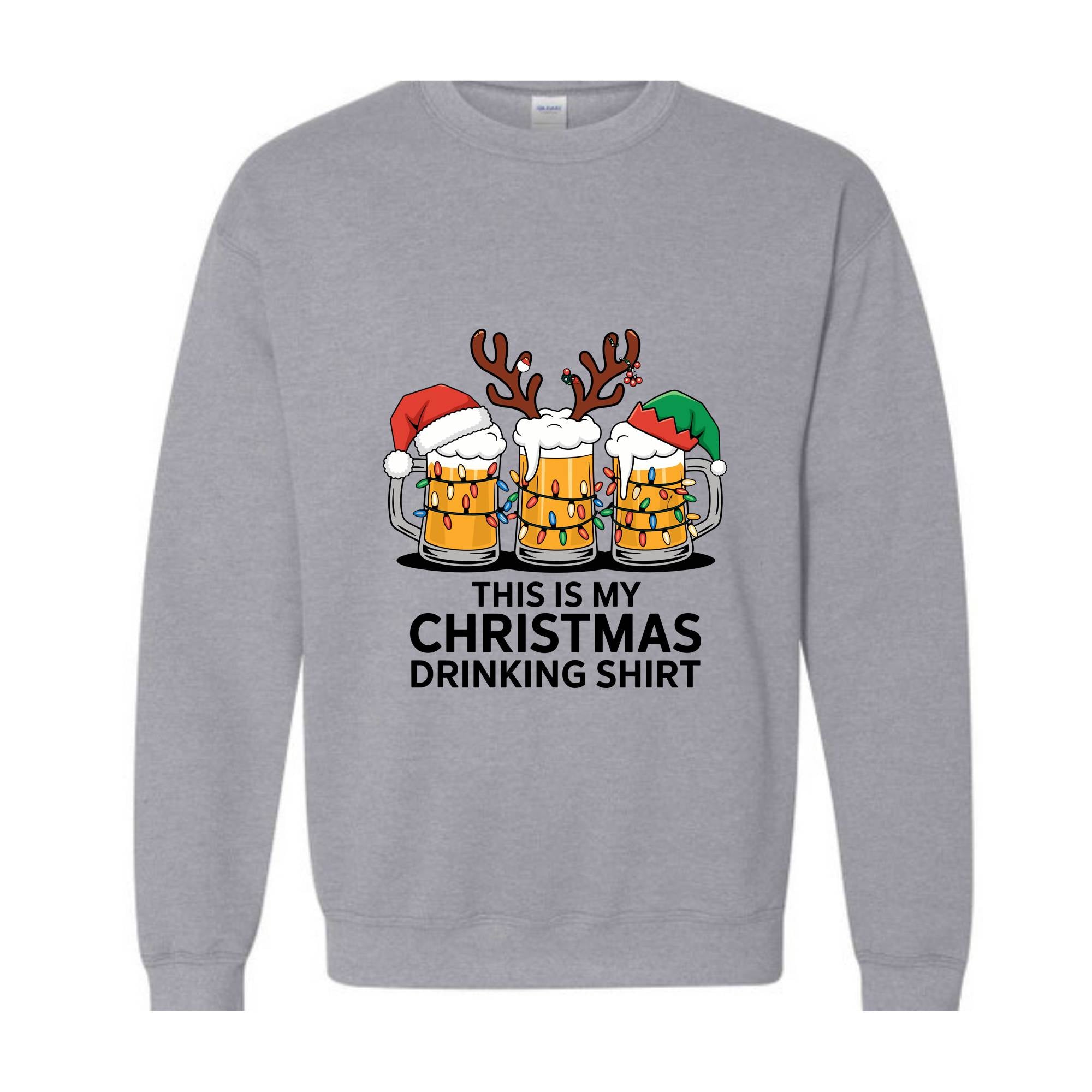 This Is My Christmas Drinking Sweatshirt, Beer Drinking Christmas Sweatshirt,  Beer Lover Gifts