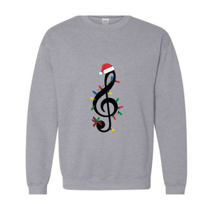 Music Christmas Lights Sweatshirt, Music Lover Hoodie, Instrument Christmas Hoodie, Musician Christmas Hoodie, Music Hoodie