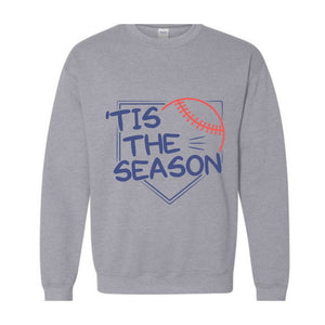 Tis The Season Baseball Sweahirt, Women's Aesthetic Baseball Sweatshirt, Baseball Player Gifts, Baseball Mom Sweatshirt, Baseball Team Tshir