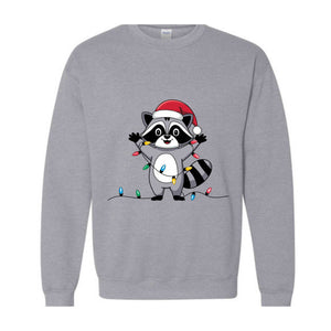 Christmas Raccoon Sweatshirt, Christmas Sweatshirt, Cute Raccoon Sweat, Funny Animal Shirt