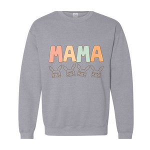 Custom Mama Easter Sweatshirt, Mama Sweatshirt With Kids Names, Happy Easter Sweater, Personalized Easter Day Sweater