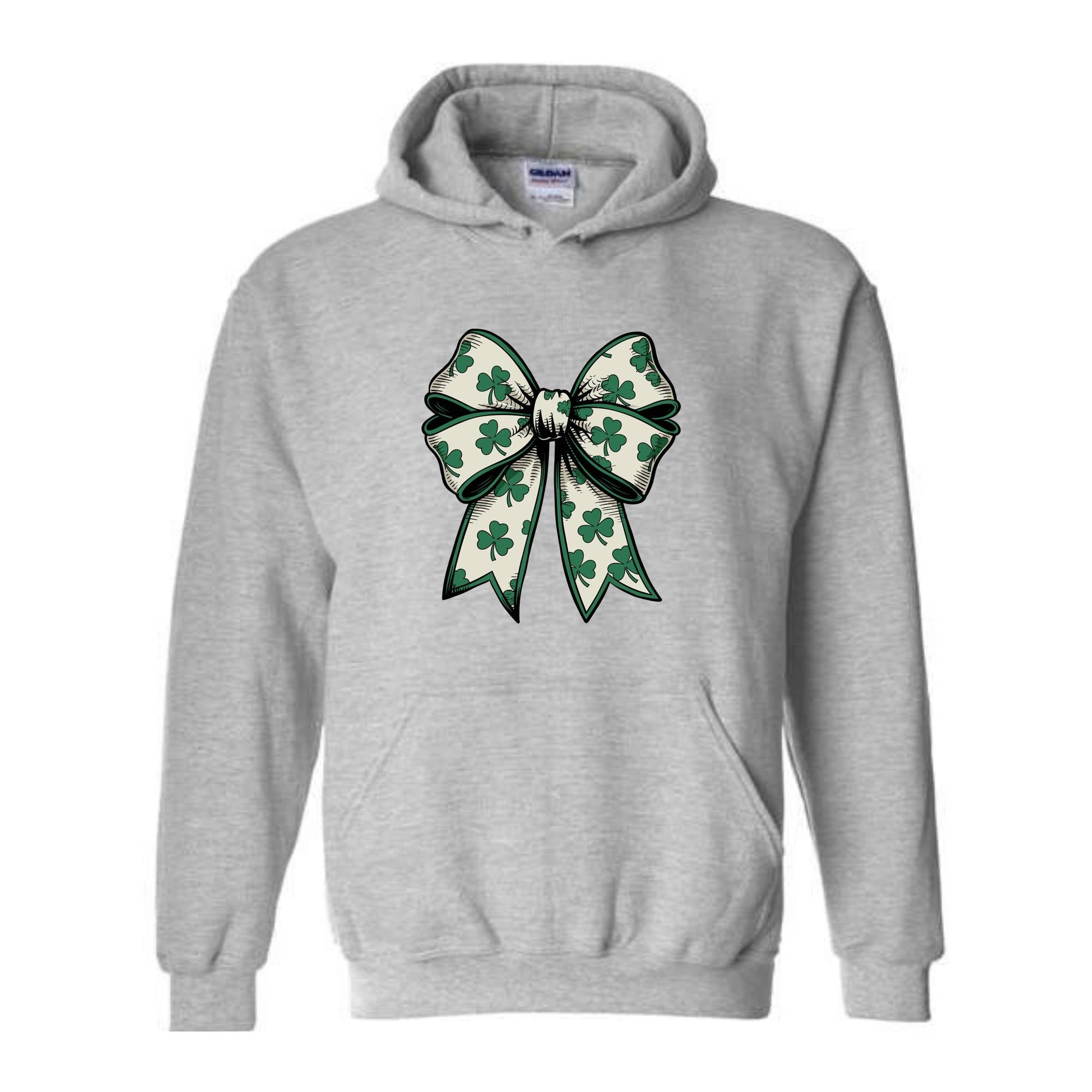 St Patrick's Day Bow Sweatshirt, St Patrick's Day Hoodie, Lucky Shamrock Hoodie, St Patrick's Gift, St Patty's Hoodie, Irish Bow Hoodie