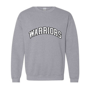 Team Mascot Sweatshirt, Warriors Team Sweatshirt, Warriors Football Sweatshirt, Football Fan Sweatshirt, Warriors School Spirit