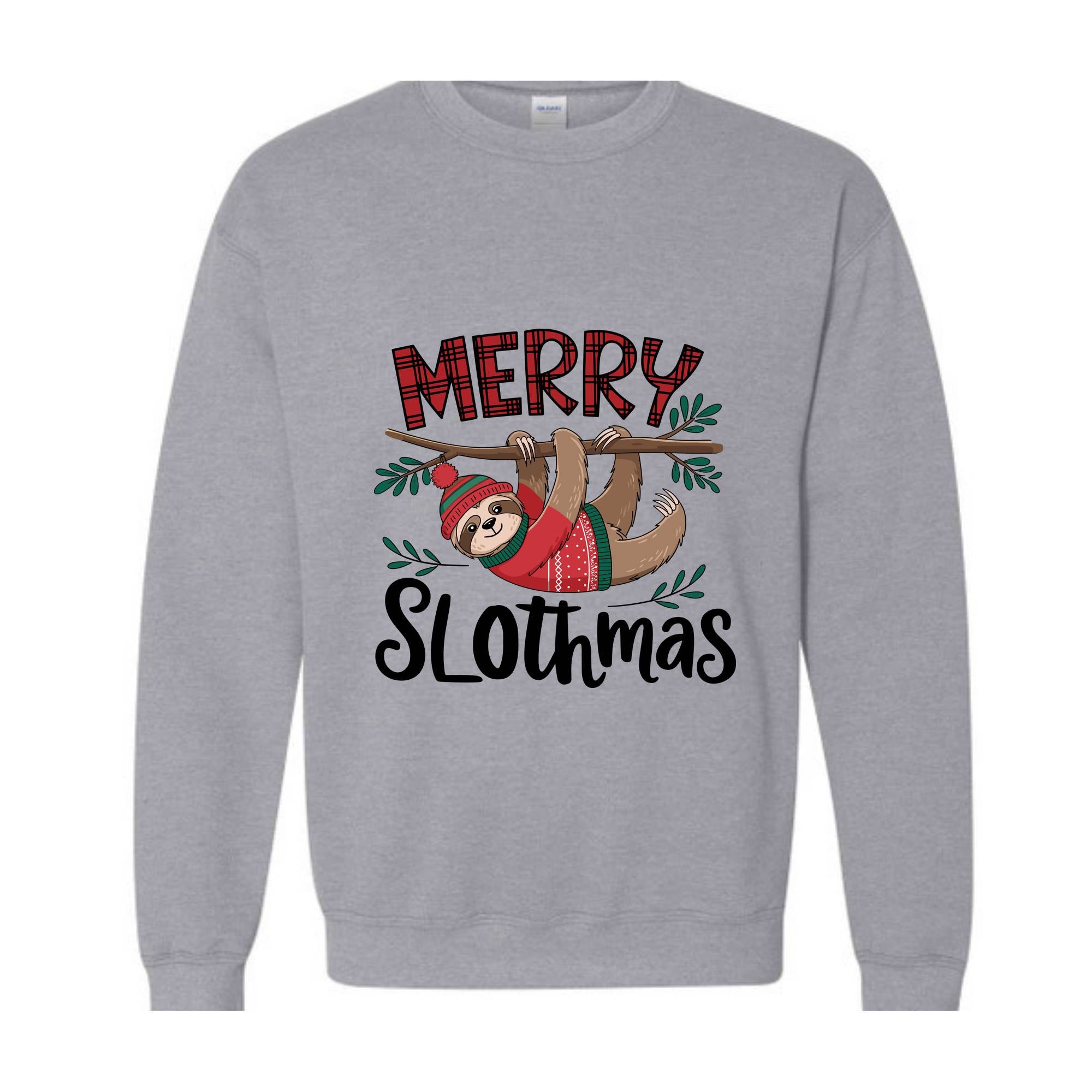 Merry Slothmas Sweatshirt, Trendy Christmas Hoodie, Funny Christmas Sweater, Sloth Lover Gift, Sloth Christmas Hoodie