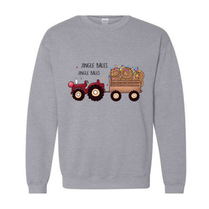 Jingle Bales Jingle Bales Sweatshirt, Christmas Sweatshirt, Farming Sweatshirt, Christmas Farmer Sweatshirt, Christmas Lights