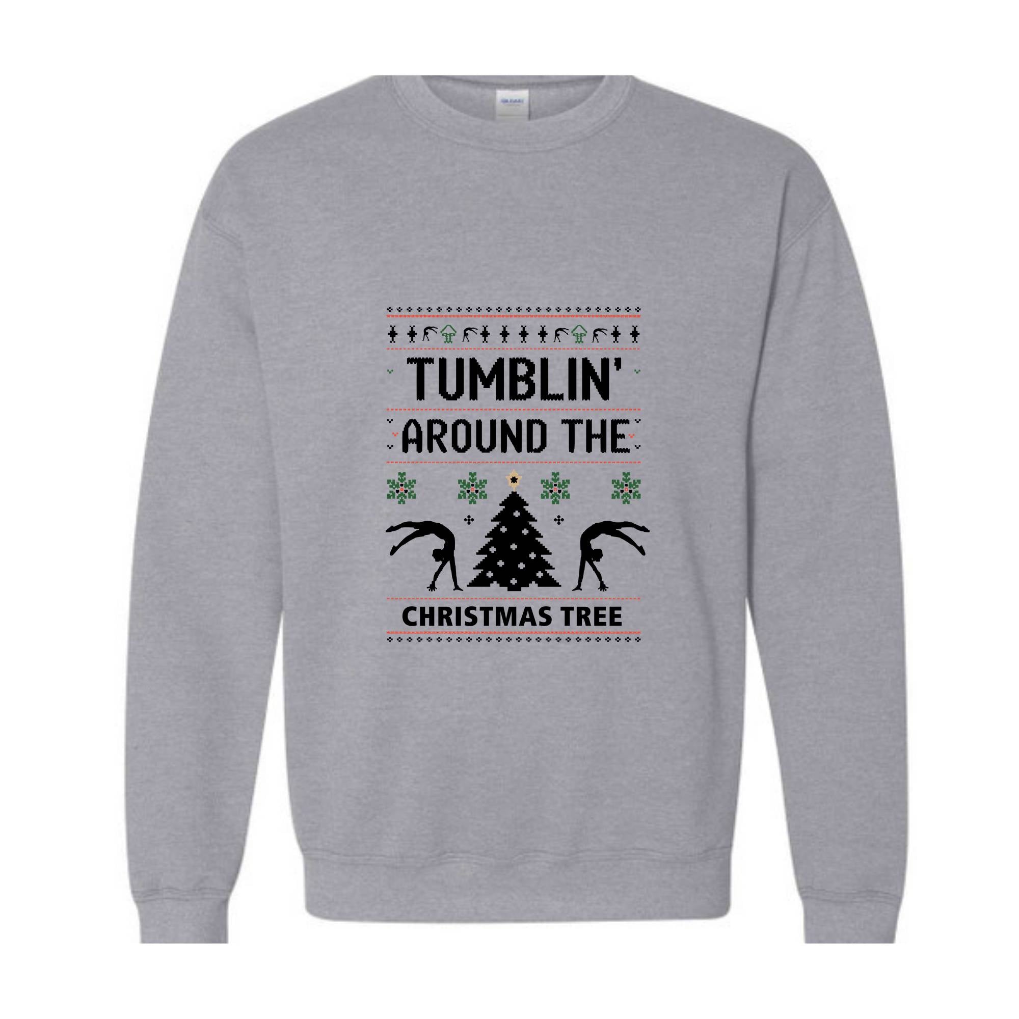 Tumblin' Around the Christmas Tree Sweatshirt, Gymnastics Gifts