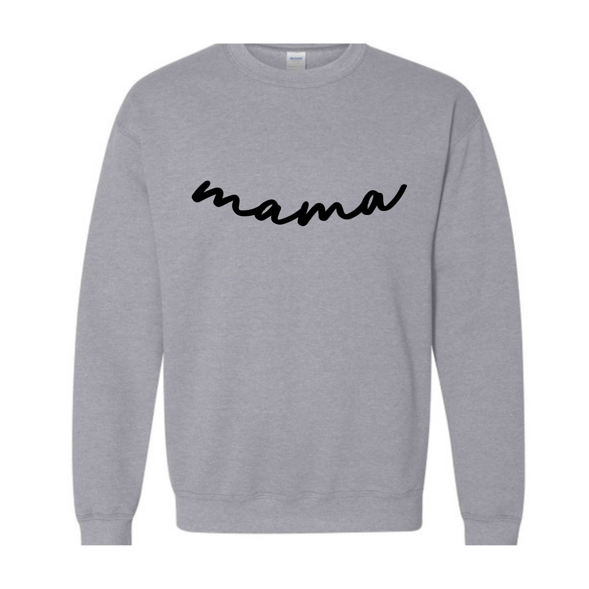 Custom Mama Sweatshirt with Kid Name on Sleeve, Personalized Mom Sweatshirt, Minimalist Momma Sweater, Gift for Mothers Day, Mama Crewneck