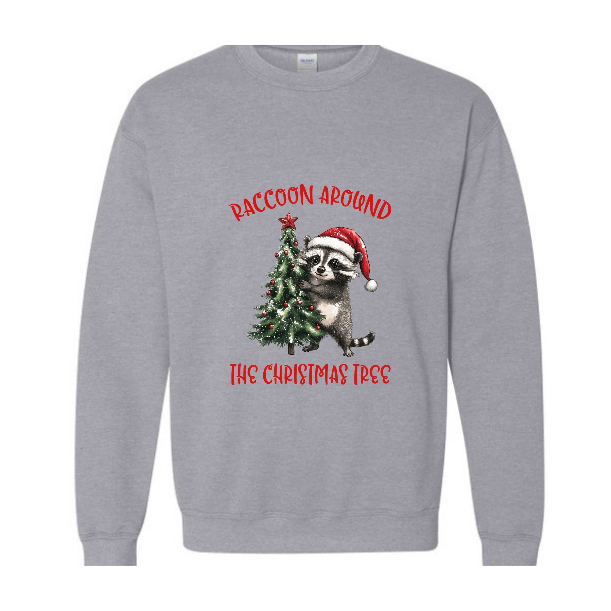 Raccoon Around The Christmas Tree Sweatshirt, Raccoon Meme Holiday Sweater, Feral Girl Shirt, Cute Animal Crewneck, Raccoon Lover Gift