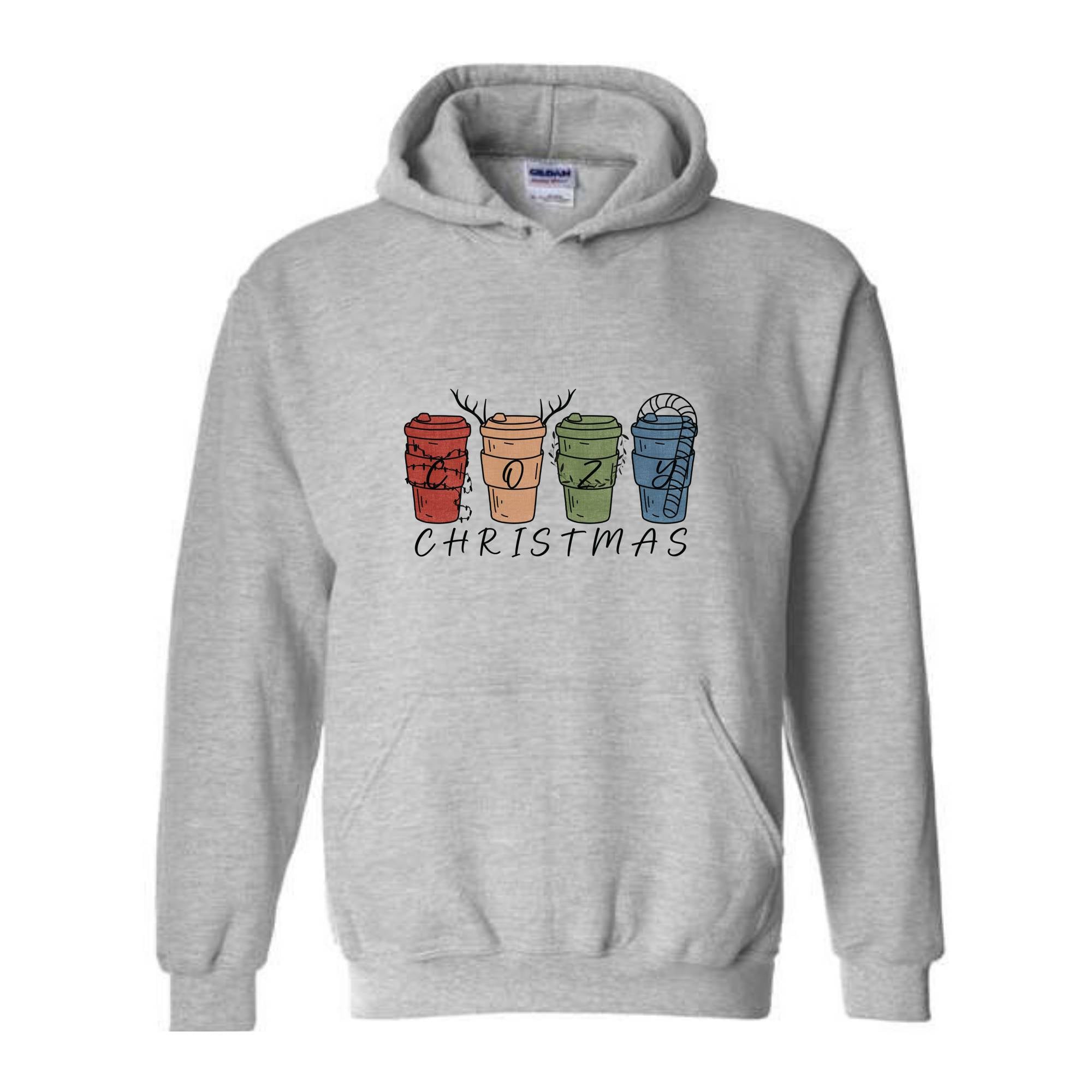 Cozy Christmas Sweatshirt, Christmas Coffee Cups Sweatshirt, Coffee Lover Christmas Sweatshirt, Holiday Sweatshirt, New Year Sweatshirt, Christmas Gift, Xmas Sweatshirt