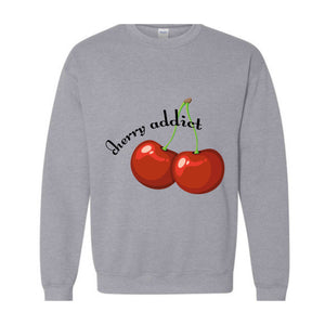 Cherry Addict Sweatshirt, Cherry Sweatshirt, Vintage Inspired Cherry Sweatshirt for Women, Cherries Sweatshirt, Cherries Hoodie