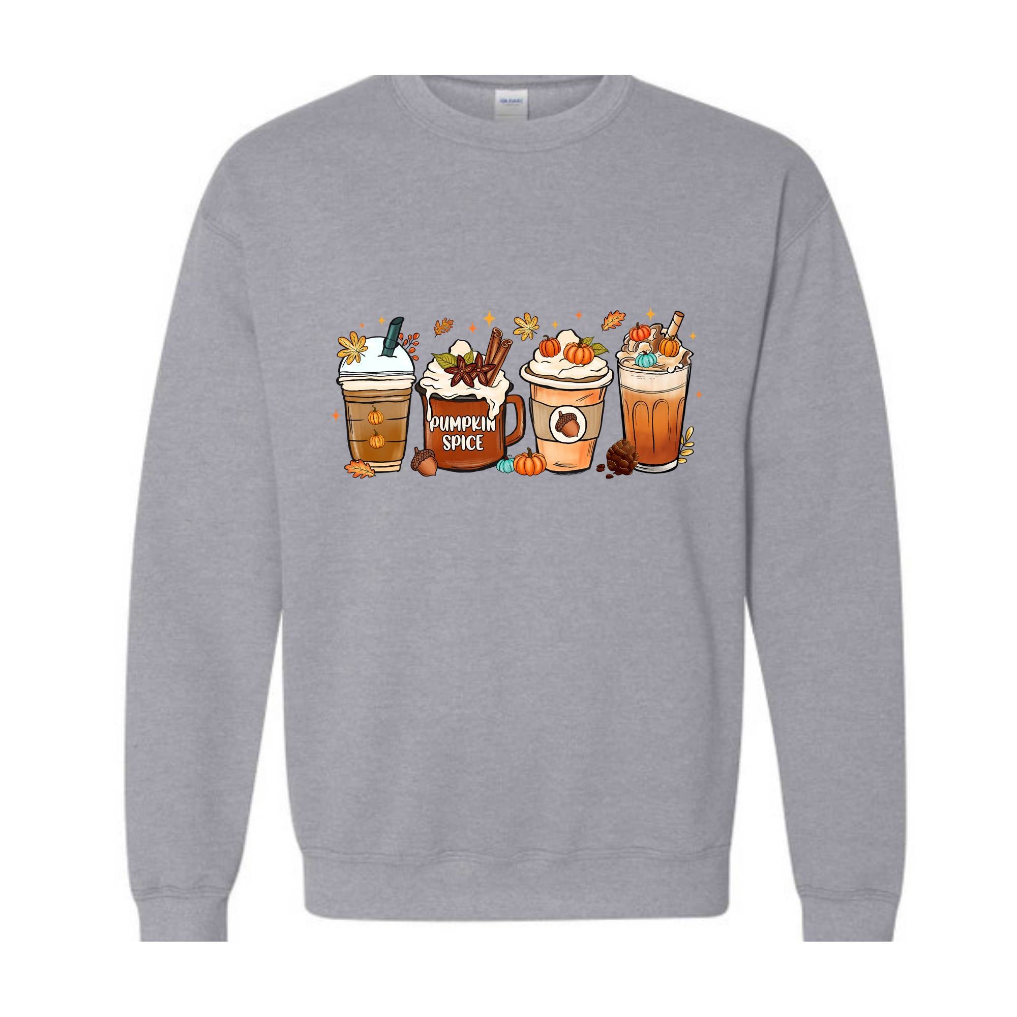 Fall Autumn Coffee Sweatshirt, Pumpkin Spice Sweatshirt, Coffee Lover Sweater, Autumn Sweatshirt, Thanksgiving Gift